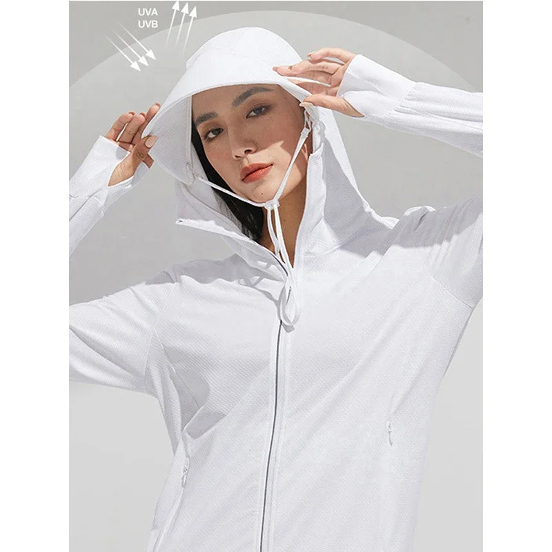 

Summer sun protective clothing ultra-thin breathable sun protective clothing women's UV-proof large size hooded ice silk skin cl
