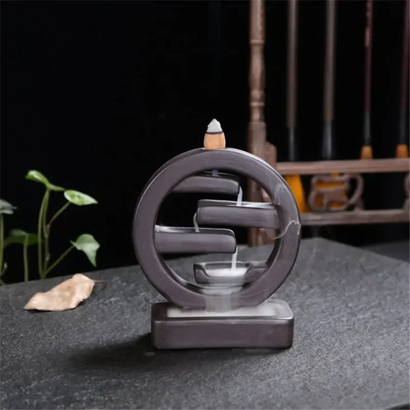 1pc, Runde Design Lila Ton Weihrauch Brenner Kreative Wohnkultur Räuchergefäß Wohnzimmer Büro Ornament (Ohne Weihrauch)