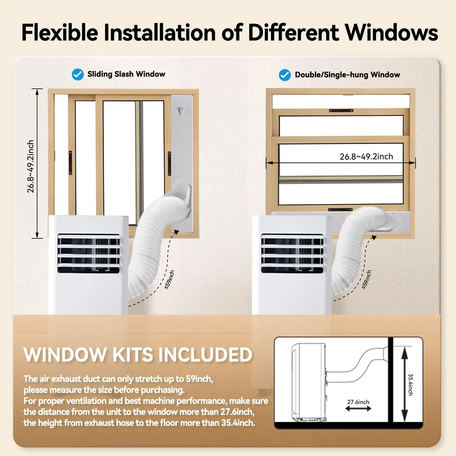 10000 BTU Portable Air Conditioners, 4-IN-1 AC Unit, Fast Cooling, Dehumidifier, Fan & 24H Timer Quiet Sleep, W/Remote Control
