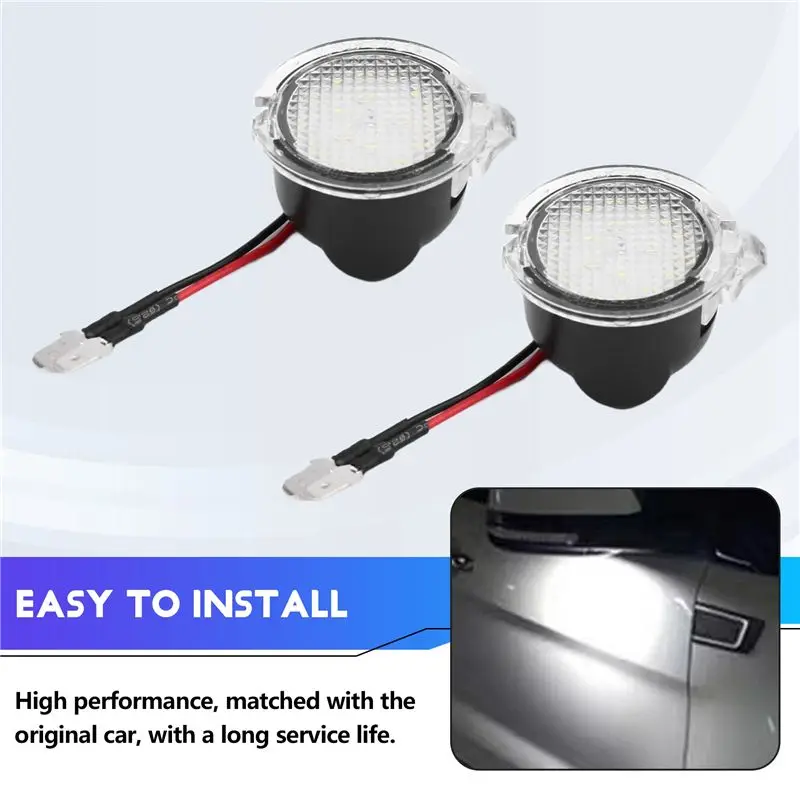 A13F-2Pcs LED Rearview Mirror Light 3F1Z-13B375-AA 3F1Z13B375AA For Ford Mustang Mondeo Range Shaker F150edge MK5 6000K