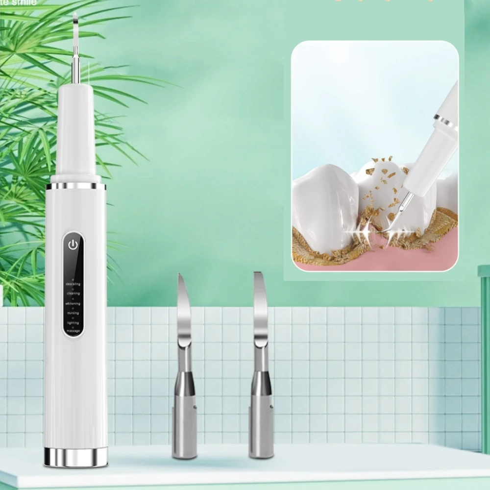 

Ultrasonic Teeth Cleaner Plaque Remover Electric Dental Scaler Tool For Tartar Calculus Removal Coffee Teeth Whitening Polishing