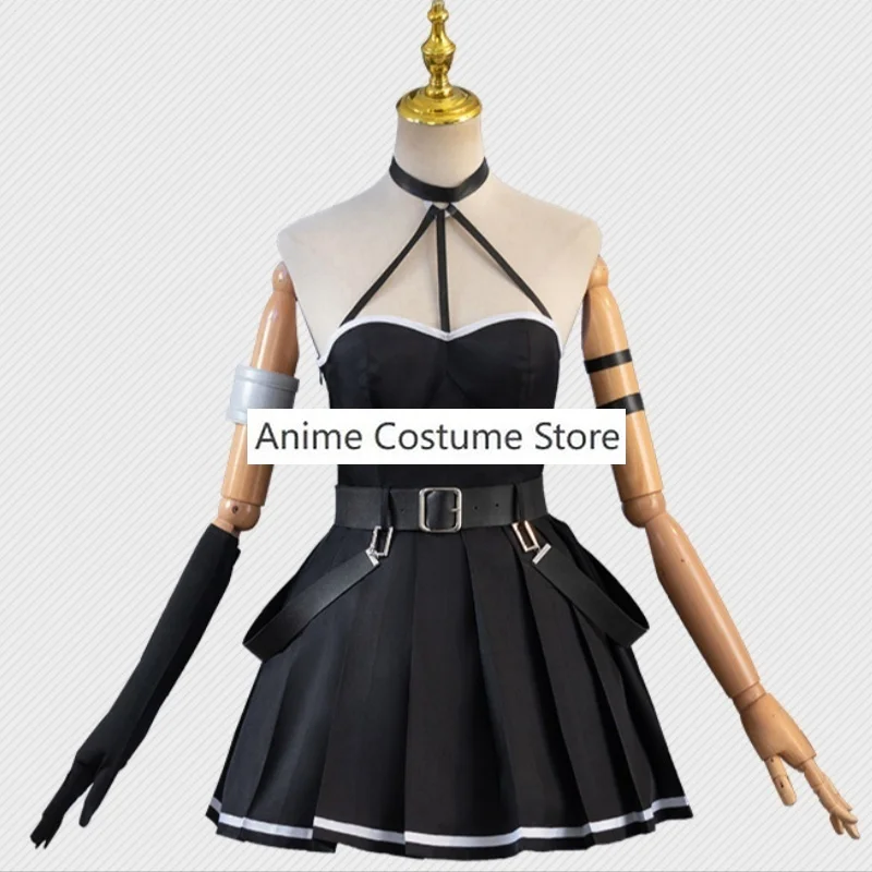 Ubel 코스프레 코스튬 애니메이션 Frieren Beyond Journey's End 여성 소녀 Frieren Fern 블랙 원피스 할로윈 카니발 파티 의상