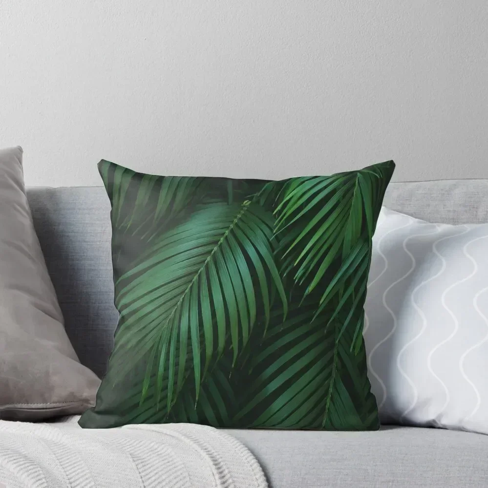 

Lush Green Tropical Palm Leaves Throw Pillow Sofa Cushion Cover Cushions Home Decor pillow