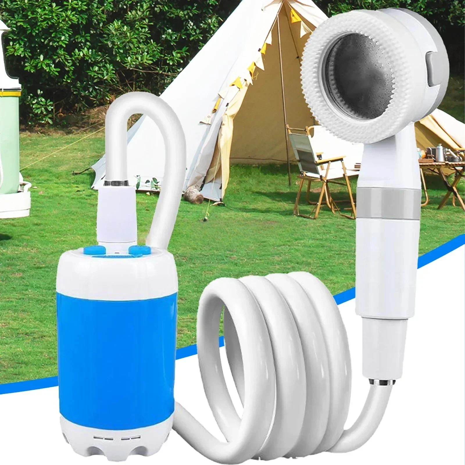 Tragbare Außen dusche Set Hand brause Kopf Camp Dusche mit Schlauch zum Wandern Reisen Rucksack