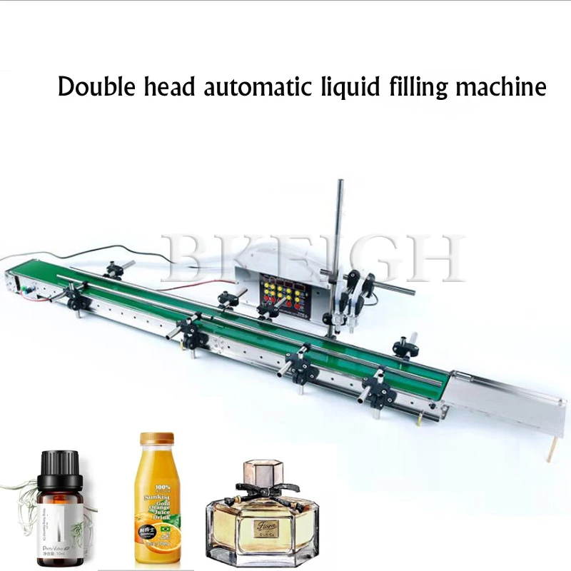 Double Head Automatic Liquid Filling Machine Essential Oil Perfume Juice Conveyor Belt Filling Machine