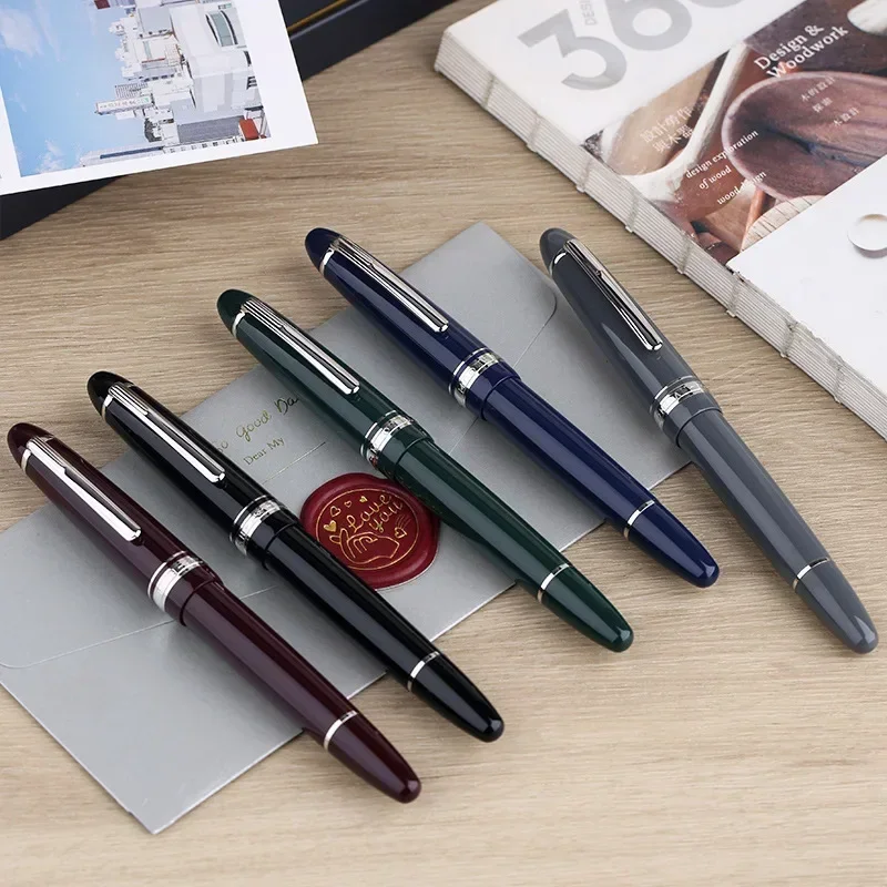 MAJOHN P136 Metal Copper Piston Fountain Pen EF 0.4mm F 0.5mm M Nibs School Office Supplies Student Writing Gifts Pen Stationery