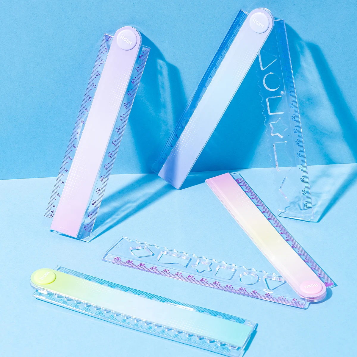 Student 30cm Folding Soft Ruler Dopamine Gradient Color Ruler