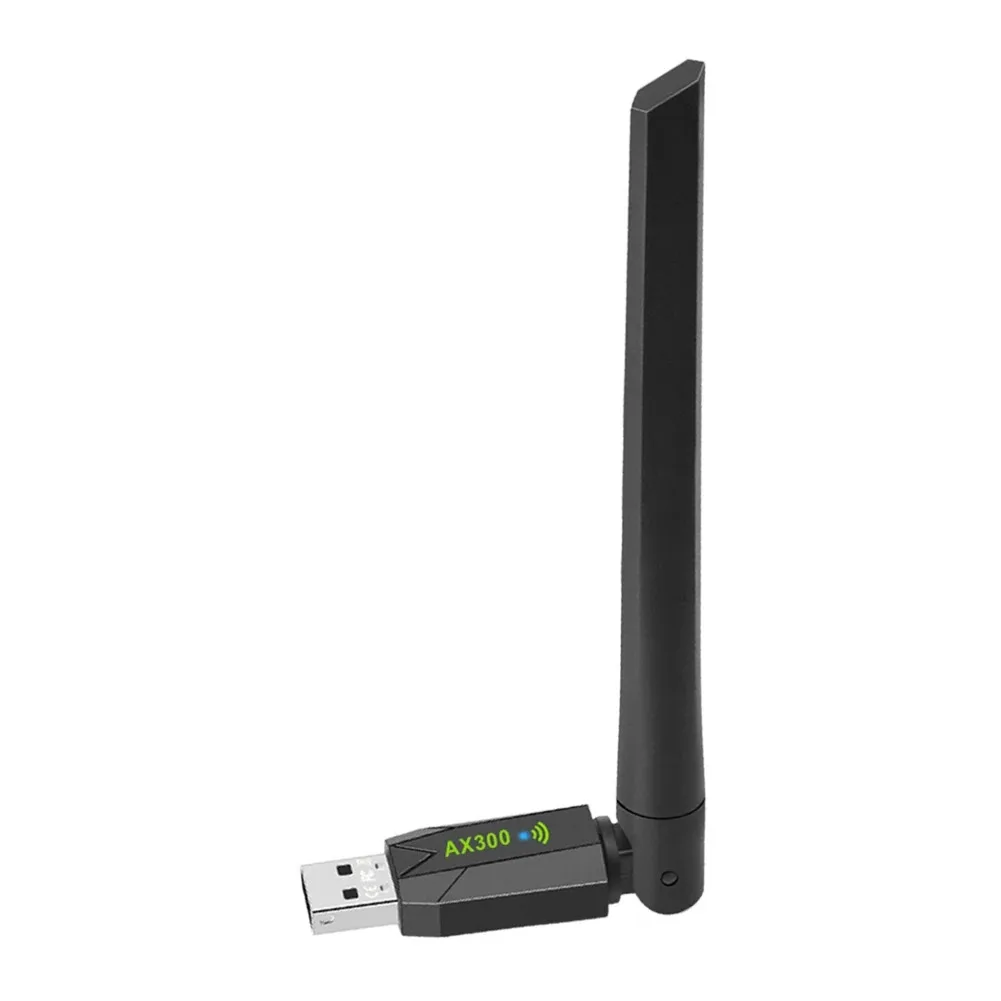 Wi-Fi 6 300 Мбит/с USB WIFI-ключ беспроводной адаптер Сетевая карта 2,4 ГГц 5BDI антенна для ПК ноутбука Windows 10/11 бесплатно драйвер