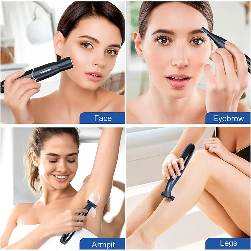 

Electric 6 In 1 Hair Removal And Body Trimmer With Lcd Digital Display Eyebrow And Nose Hair Trimmer And Precision Shaver Kit
