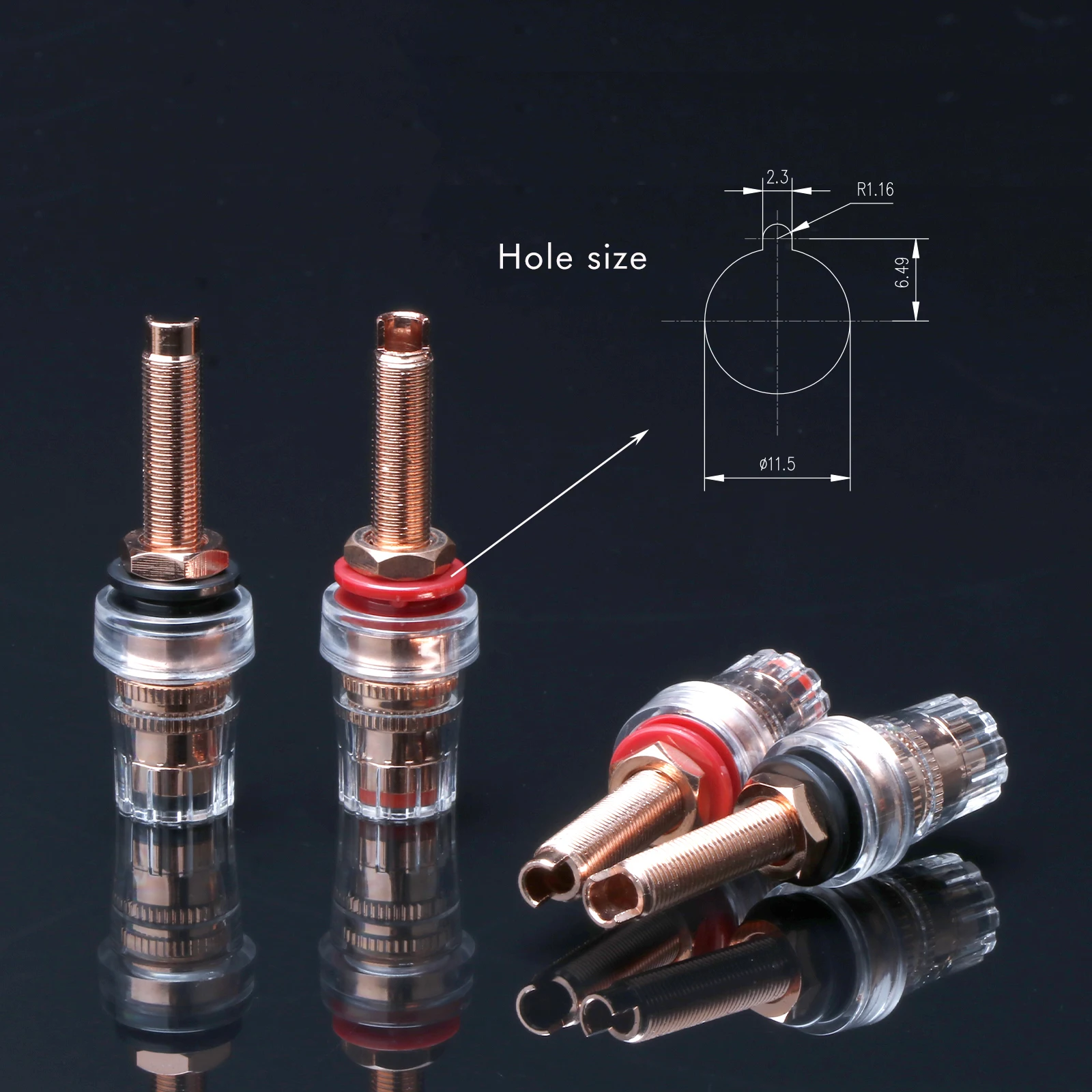 Binding Posts 4MM Banana Terminal Binding Post Pure Copper Plated For Speakers Connectors Free Welding Speaker Amplifier view 5