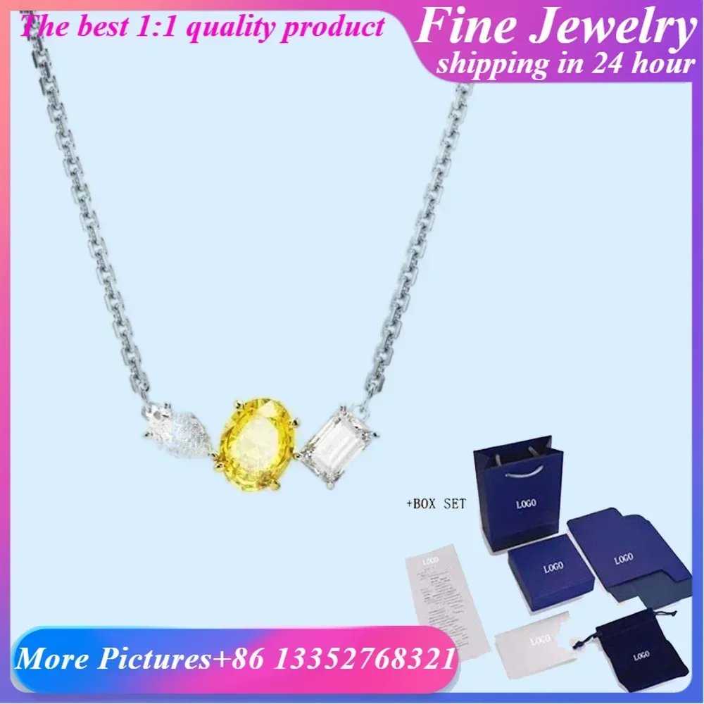 2024 New Style Exquisite Necklace Fashion Mesmera Mixed Cutting Pendant Yellow Women's Jewelry Gift Christmas Birthday Gift