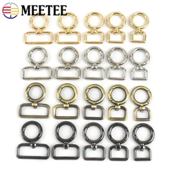 Meetee 2/5/10Pcs 20-38mm Metal Swivel Lobster Clasp Bag Strap Spring Snap Buckle Carabiner Keychain Webbing Clasps Accessories