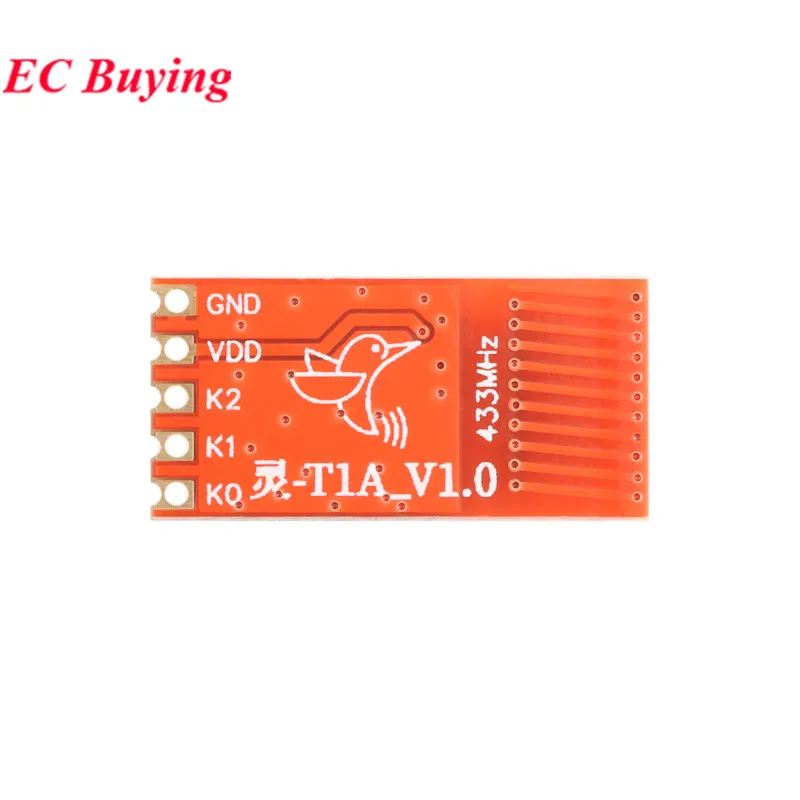 433 MHz 10dBm 6 knoppen Twee-in-één RF-zendermodule Draadloze afstandsbediening Lange afstand 100 m T1L-antenne voor Smart Home