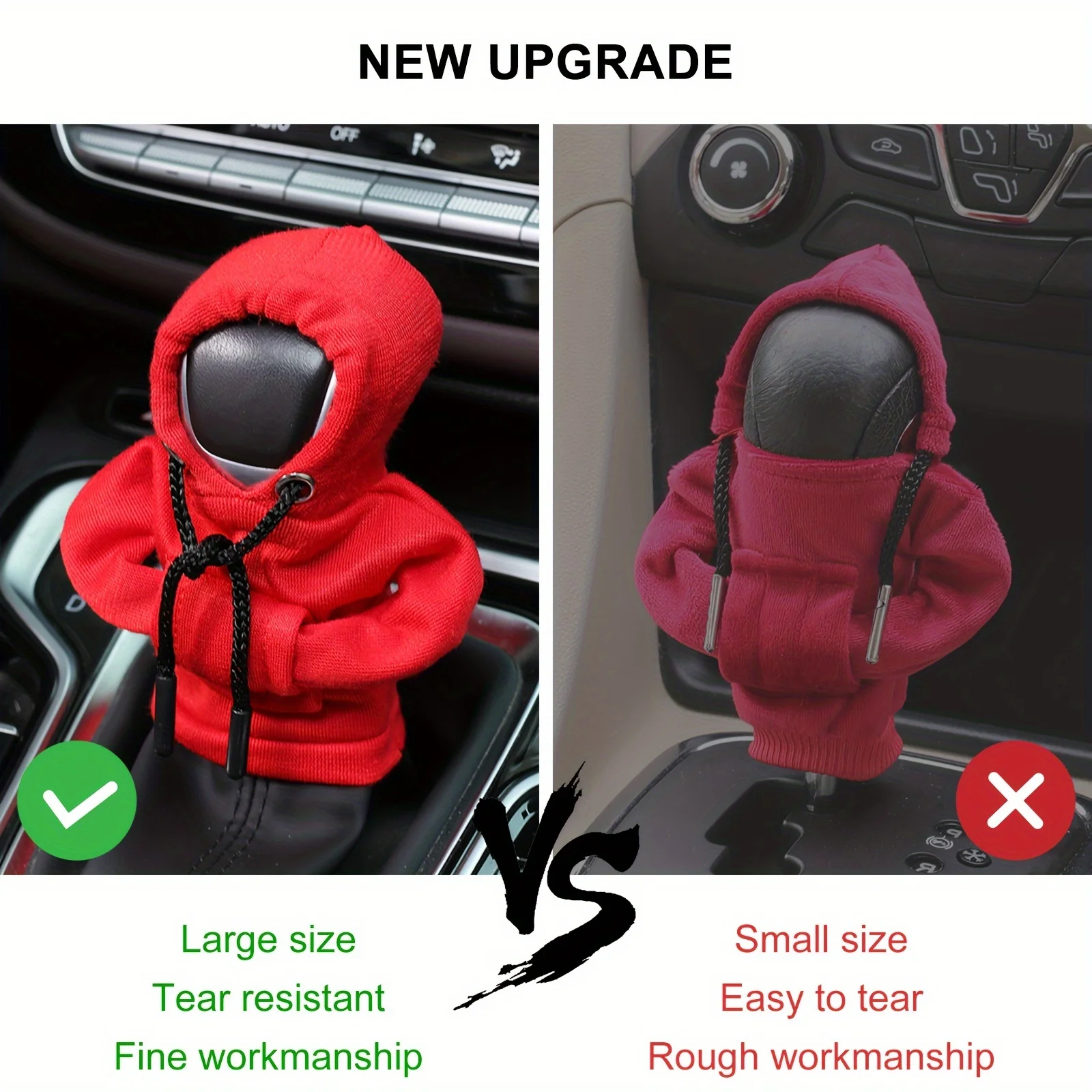 Large Size Universal Car Gear Shift Cover Hoodie Fashionable Mini Hooded Sweatshirt For Auto Gear Stick Shifter Knob