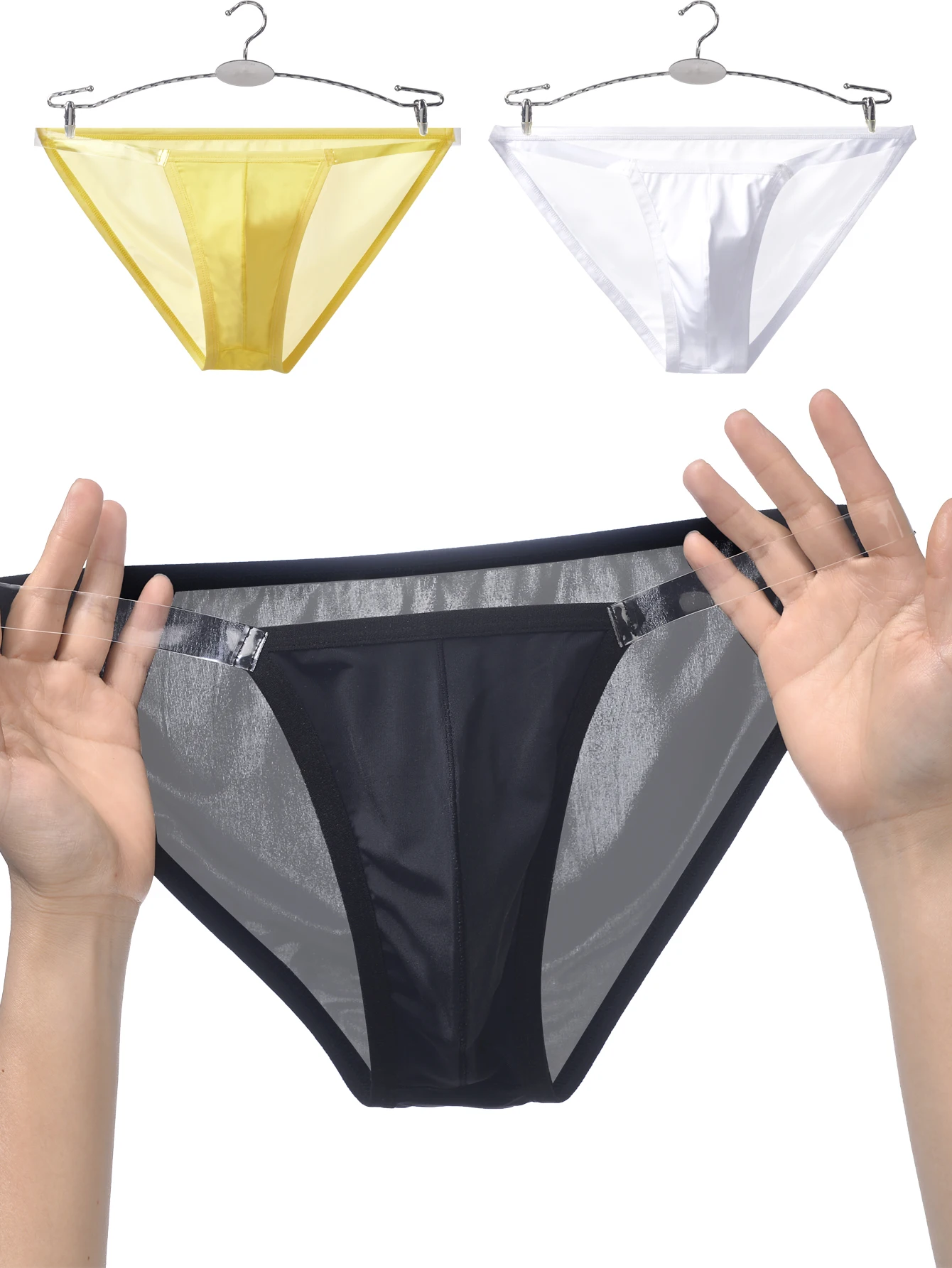 

Бикини, нейлоновые, прохладные, нескользящие, прозрачные мужские трусы, сексуальные дышащие, впитывающие пот, новое и модное нижнее белье