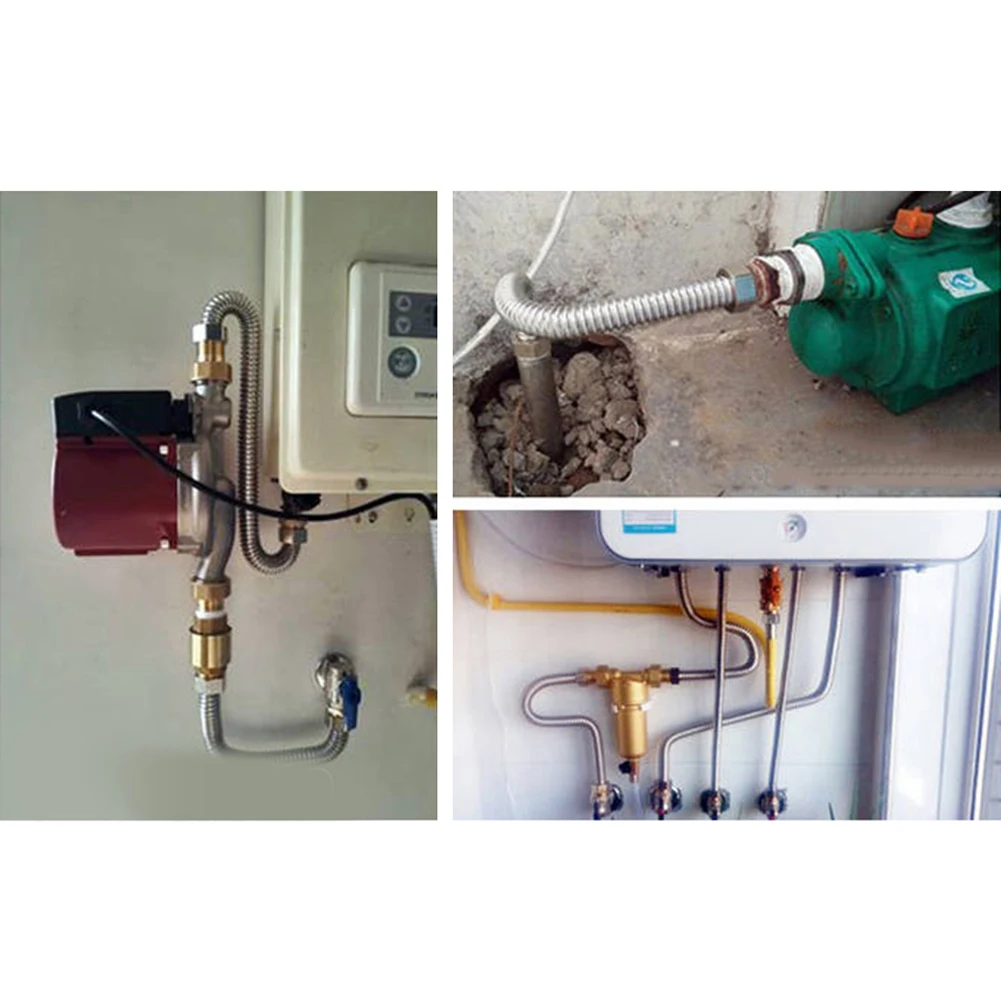 Tubo di aspirazione acqua da 3/4 pollici 1 M -20 ° C-200 ° Tubo di collegamento galvanico C per scaldabagni a gas Elementi di fissaggio per caldaie a parete