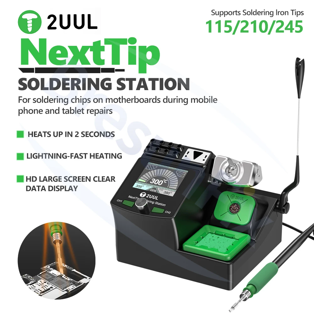 

2UUL NextTip Soldering Station 210 Handle K-Type Soldering Tip for Mobile Tablet Repair Motherboard PCB IC Chip Soldering Tool
