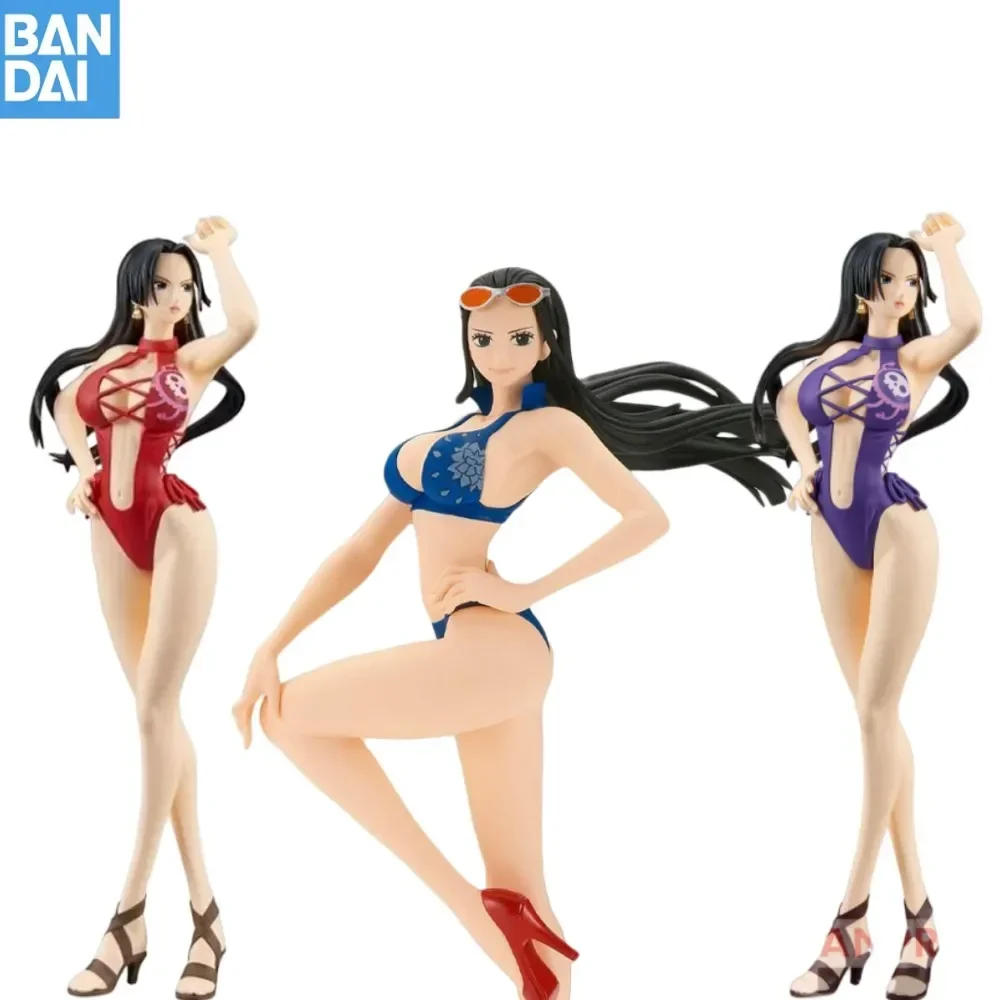 Bandai Original 100% Glamours One Piece Nami Boa Hancock Nico Robin GRANDLINE JOURNEY Anime Figure Collection for Boy Toys Gift