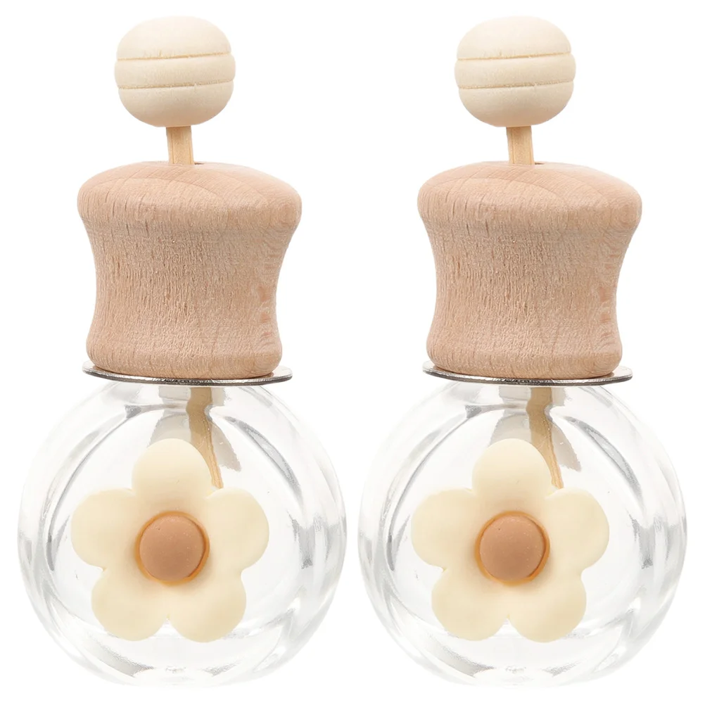 

2Pcs Portable Car Scent Diffuser Bottle Creative Design Milk Tea Colored Fresh Air Enhancer for Driving Air Diffuser for Car