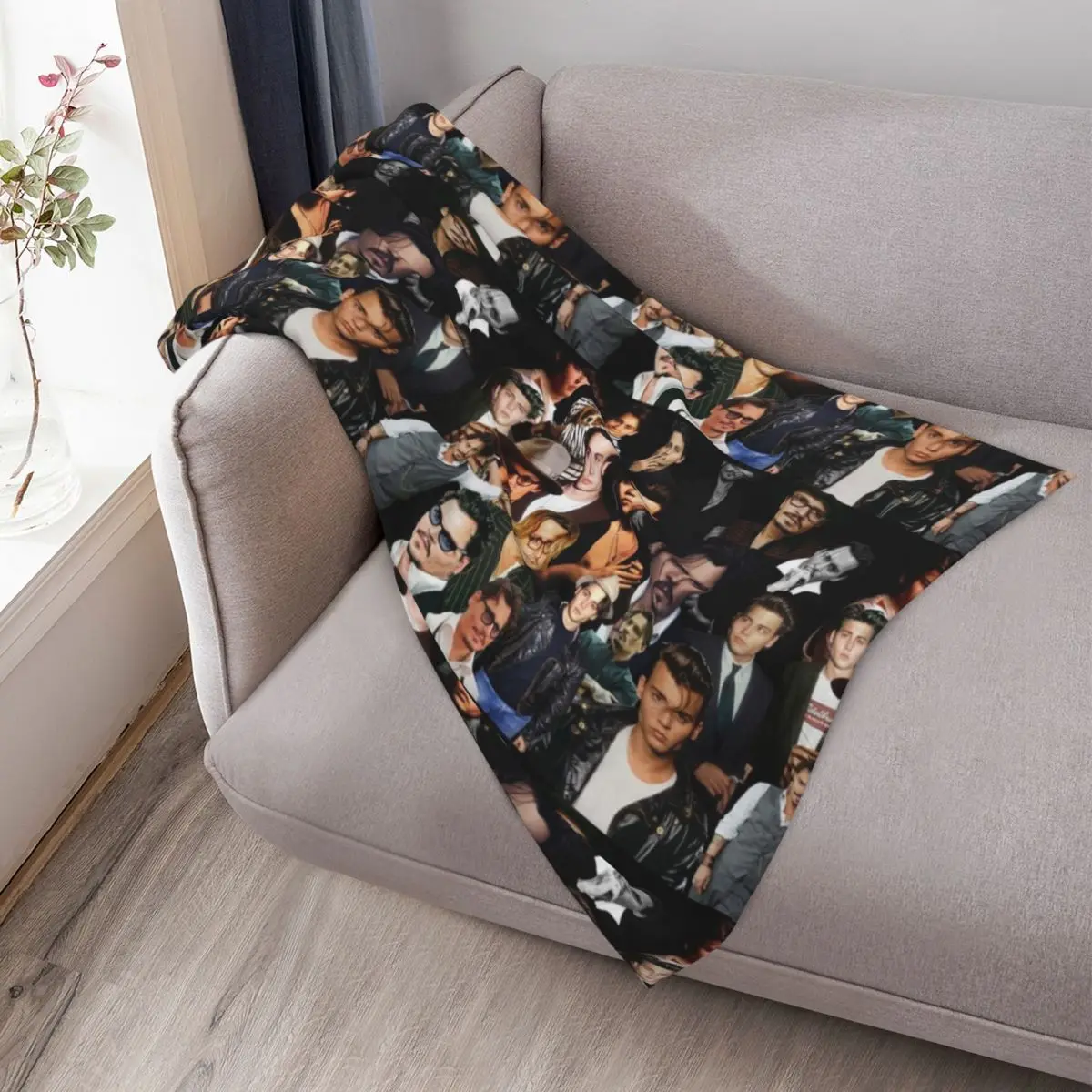 Johnny Depp Sexy Collage Throw Blanket Stylish Decor Blanket Gift for Friends Roommate - view 3