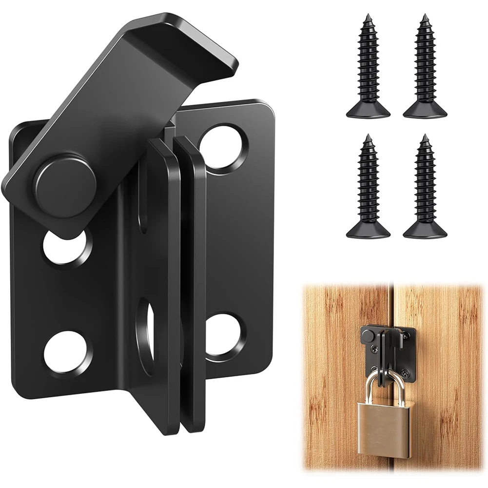 Secure Lockable Stainless Steel Door Latch with Padlock Slot for Doors For Windows Fences and Garden Furniture