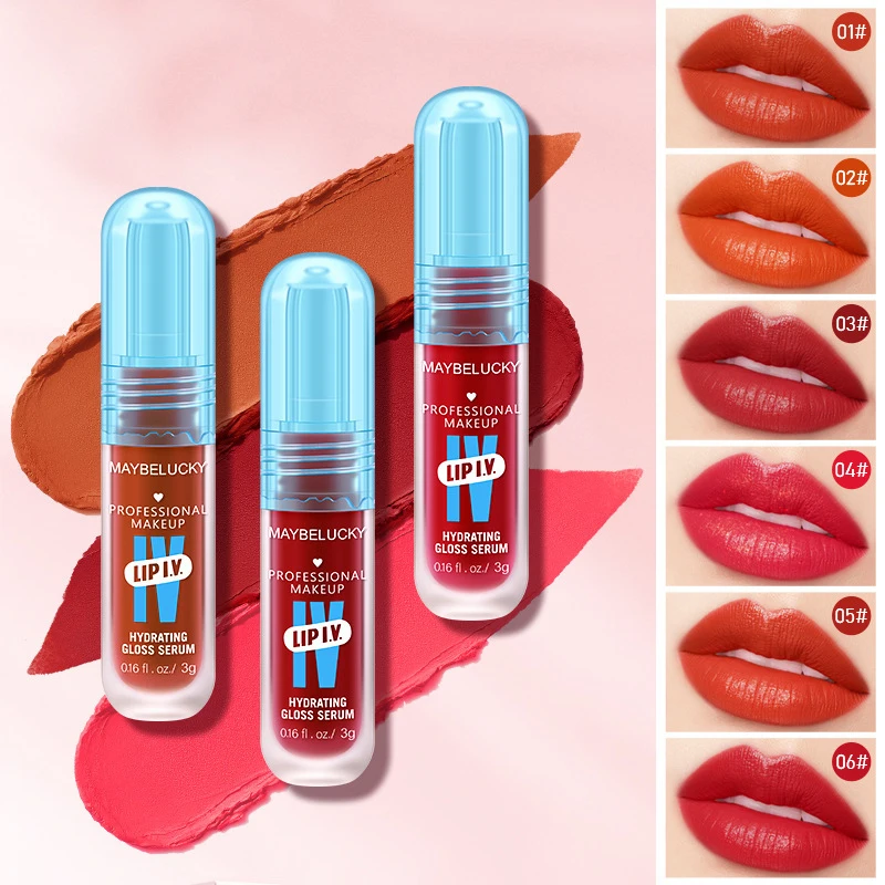 6 kolorów Velvet Mist Lip Mud, matowa szminka w kształcie kuli Lip Glaze długotrwały błyszczący uniwersalny makijaż do oczu usta twarz