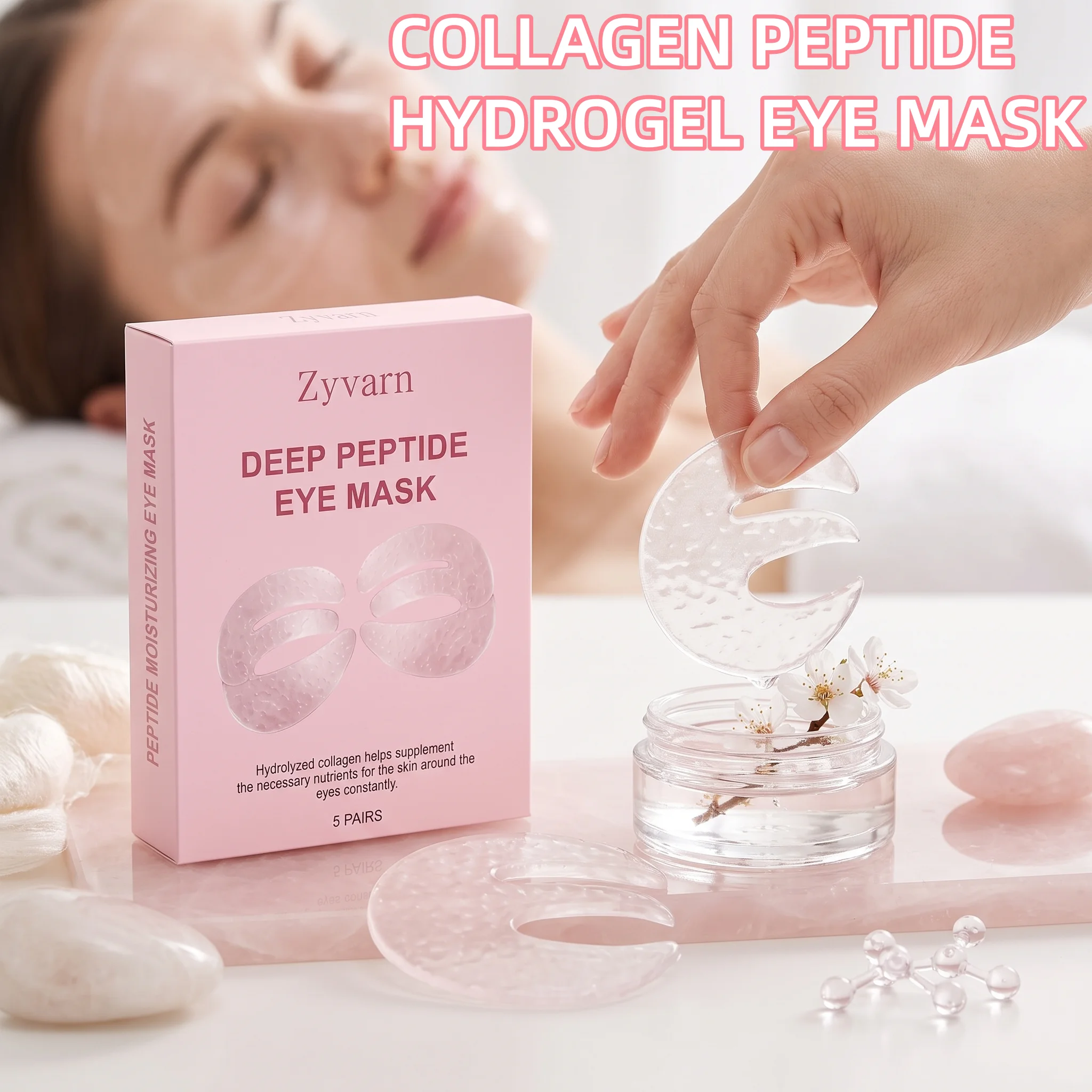 Collagen Peptide Eye Mask Anti Dark Circles Improve Puffiness Firming Smooth Eyes Wrinkles Deep Moisturize Hydrogel Eye Patches