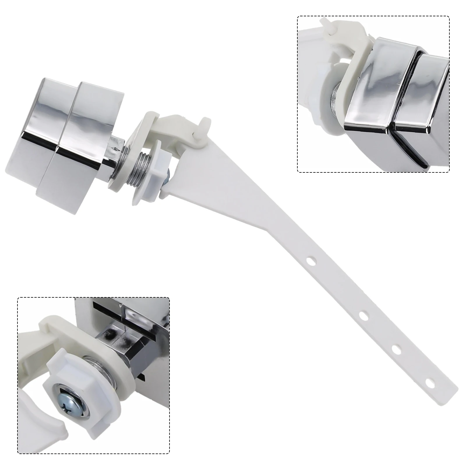 Toilet Handle Toilet Flush Push Button Toilet Tank Push Water Tank Fittings ABS Nut Be Current Chrome Side Handle