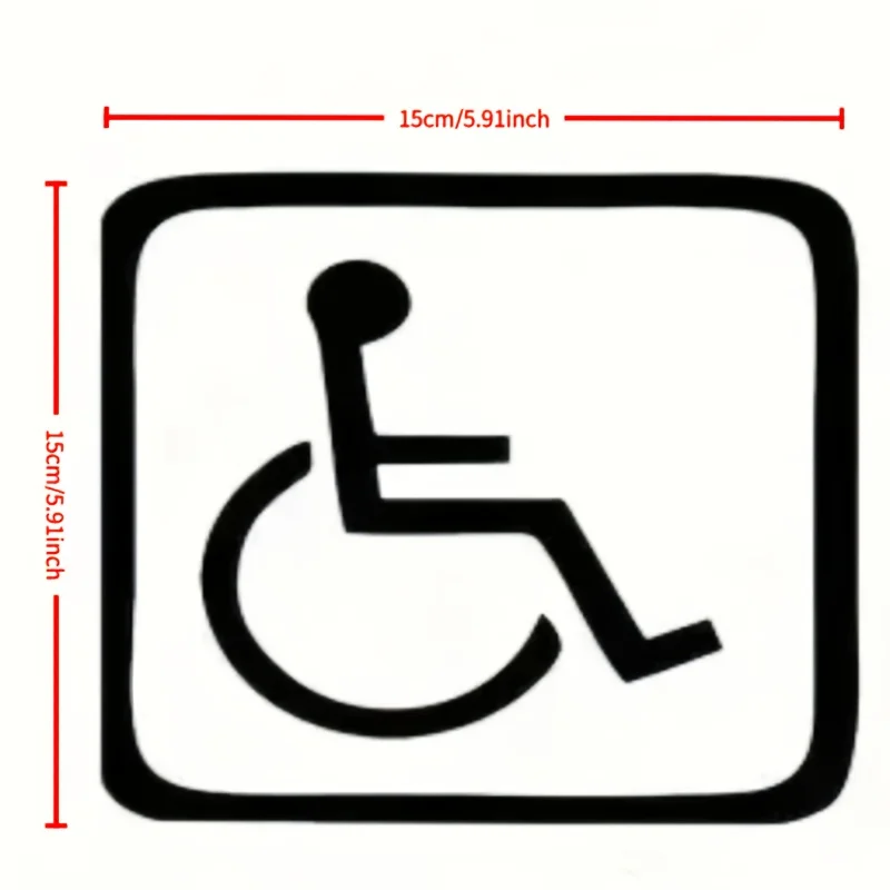 [راحة يومية] ملصق سيارة ملون على شكل أيقونة للمعاقين - مادة PET متينة، تصميم متدرج لتحسين الرؤية