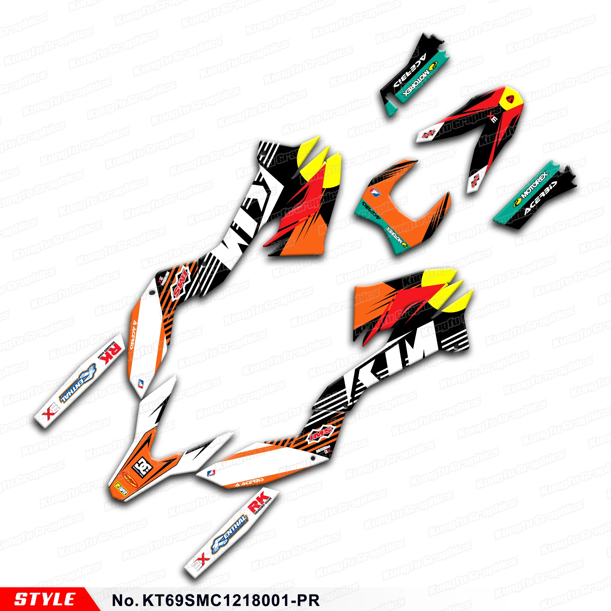 JY RACING Graphics Sticker Kit for KTM 690 SMC-R 690SMC R 2012 2013 2014 2015 2016 2017 2018,Refurbishing, KT69SMC1218001-PR