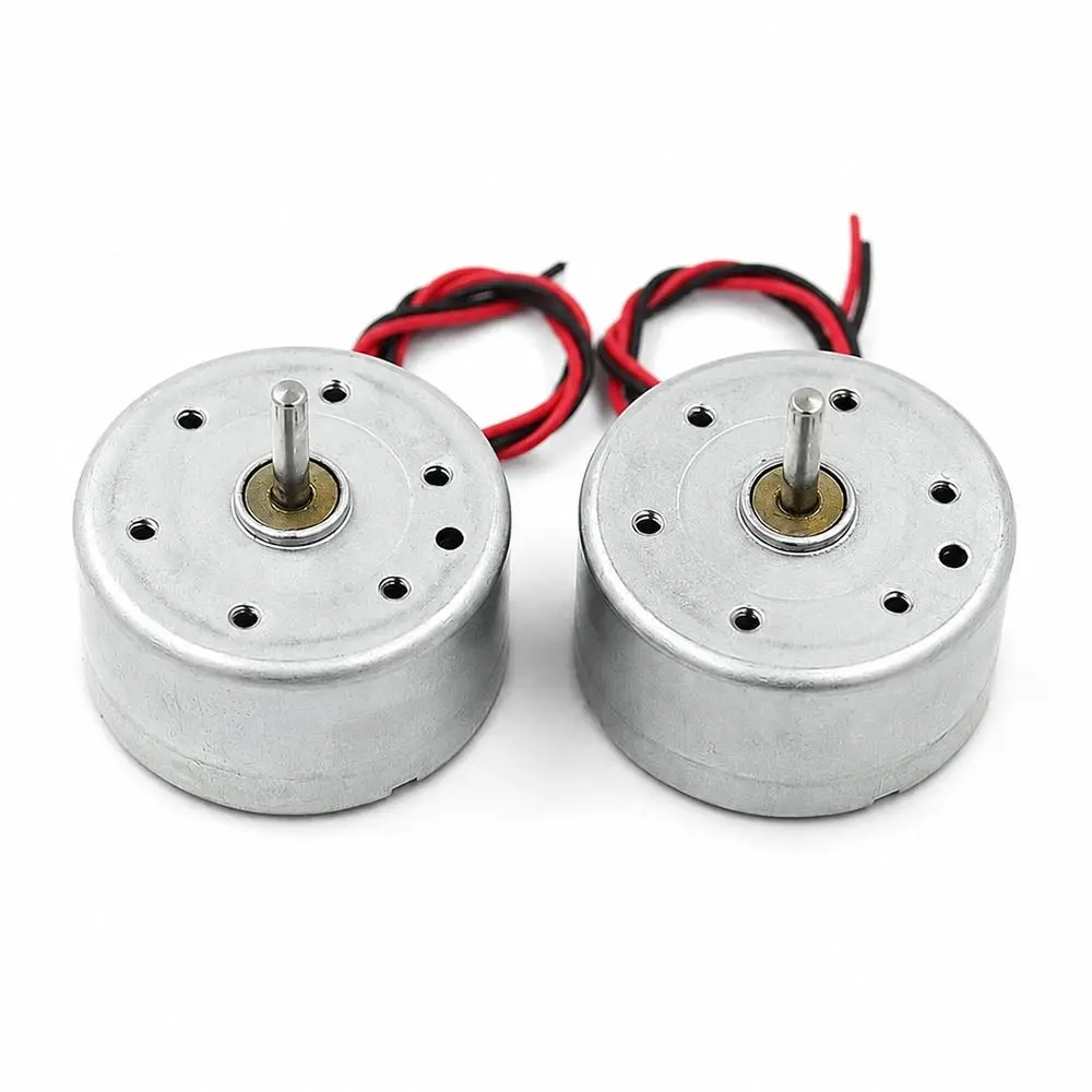 5Pcs Durable DC 1.5V-6V RF-300 DC Motor 2Pin 24mm Round Brush Motor Metal PH 2.0mm Hanging Neck Fan Motor for Hanging Neck Fan