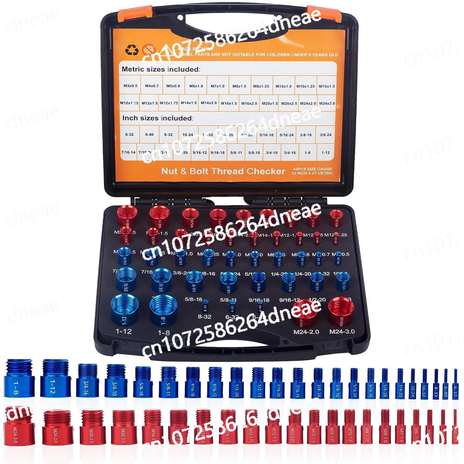 

Устройство для проверки гаек и болтов, калибр Gongzi, метрическая проверка гаек на 44 шт.