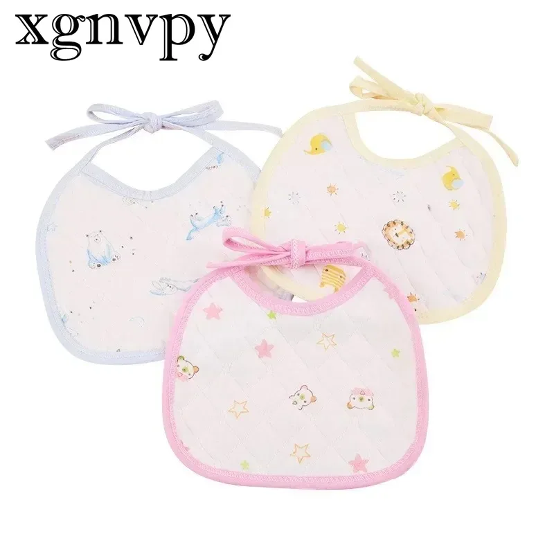 Xgnvpy Drool Towel Baby Bib Waterproof Bib Printed Drool Pocket Baby Round