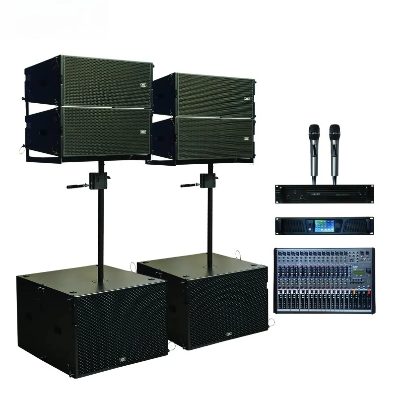 

Профессиональные изготовленные на заказ двойные 10-дюймовые двунаправленные линейные динамики 18-дюймовая басовая профессиональная аудиосистема