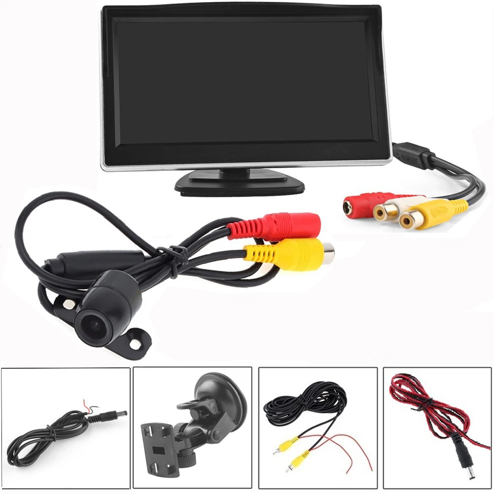 5 Inch TFT LCD Screen Car Rear View Monitor 480x272 HD Digital Color+ E306 18mm Color Car Cameras With 420 TV lines In-Dash