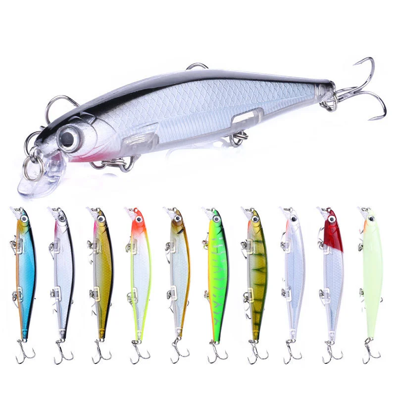110mm-13g-swimbaits-baixo-grande-peixe-isca-de-pesca-wobblers-isca-dura-crankbait-lingua-curta-minnow-isca-para-pique-artes-de-pesca-10-pcs