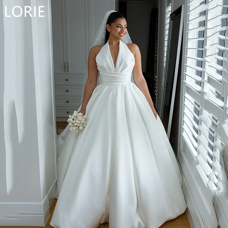 

LORIE A-line Elegant vestidos de novia Backless Wedding Dress V-Neck Generous Bridal Gowns Princess Wedding Gown Customized 2025