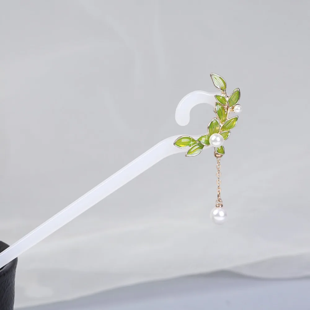 

Tassels Hanfu Hair Clip Acetic Acid Pearl Chinese Style Hair Stick Hanfu Headwear Antique Style Flower Hairpin