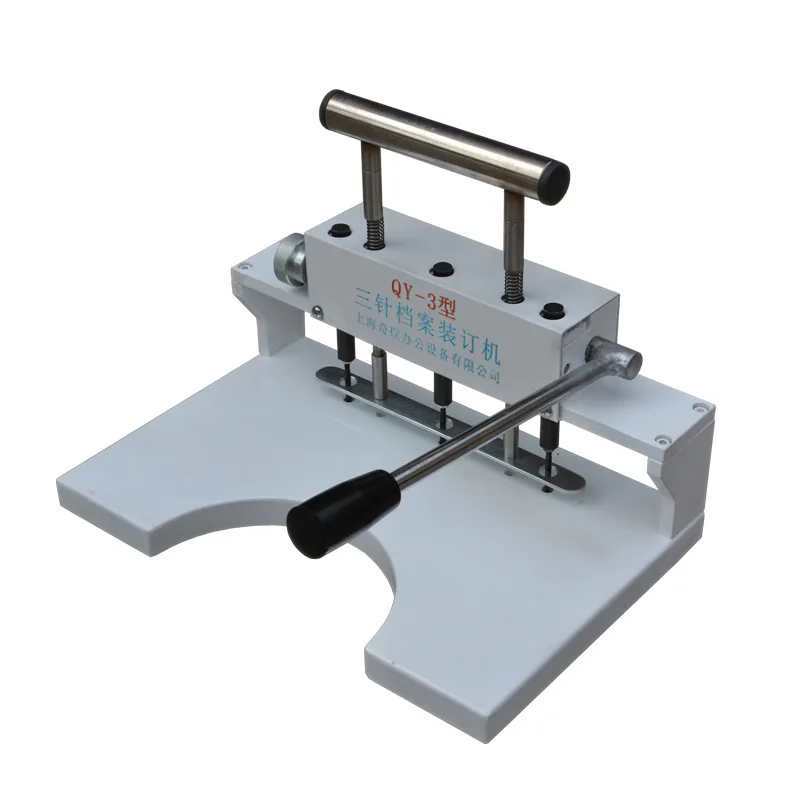 QY-3 Book Binding Machine Three-Needle File Roll Bun Binding Hole Punches 30mm heavy duty punching machine for Document book