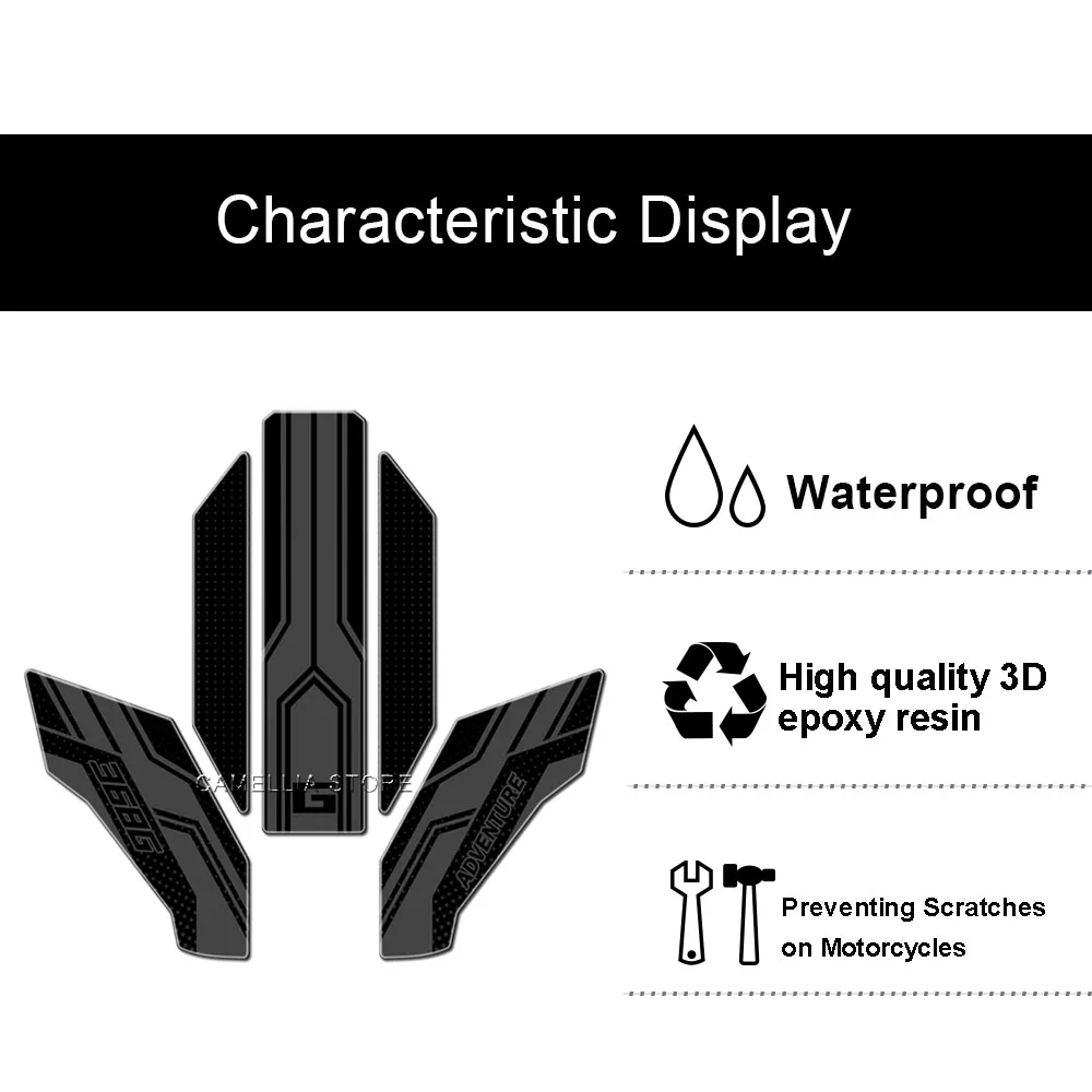 Motorfiets Voorspatbord Sticker 3D Epoxyhars Waterdichte Bescherming Sticker Motorfiets Accessoires voor Zontes 368G 2025