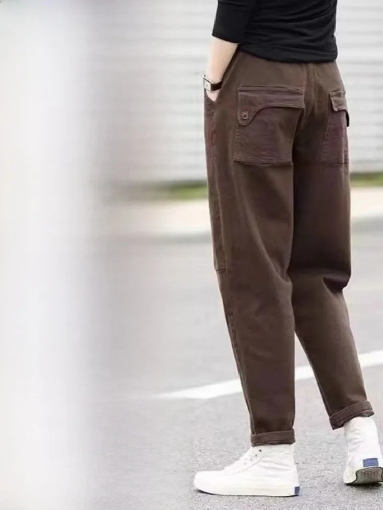 Bla Elastic Waist Loose Casual Pants Women's Sle Trendy Autumn New Faion Slimming Carrot Workwear Trousers Harajuku Sle