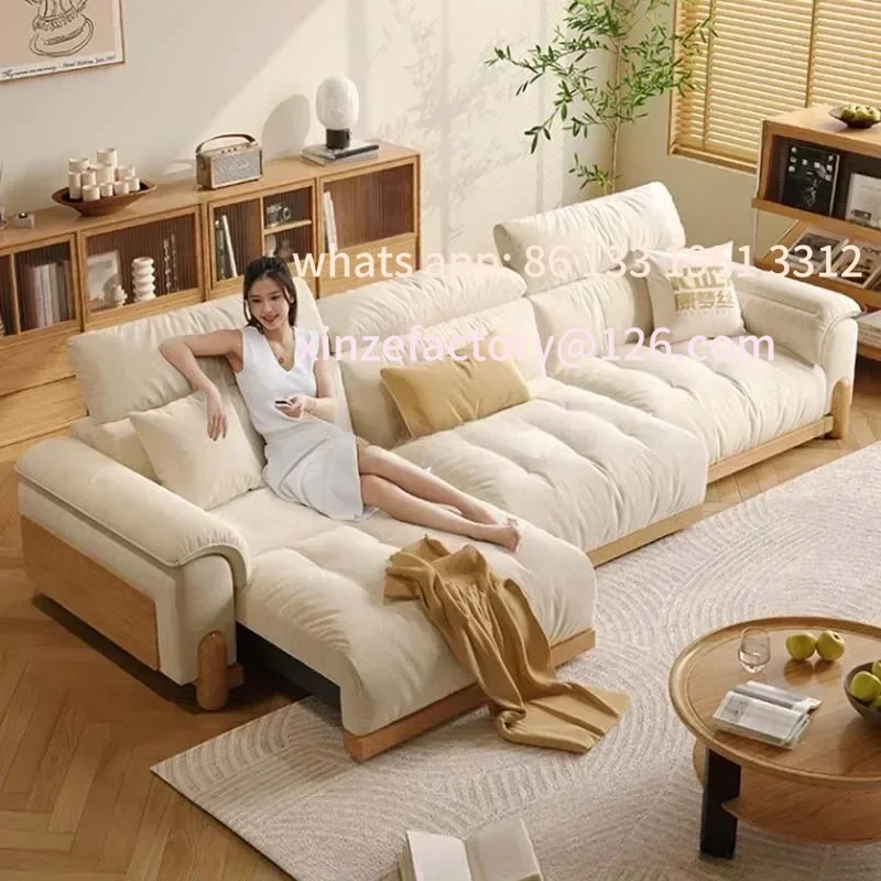 أرائك يابانية جديدة كسولة قابلة للتخصيص، أريكة كهربائية مربعة بسيطة، أرائك منتفخة حديثة من الخشب الصلب Modernos Para Sala Sal