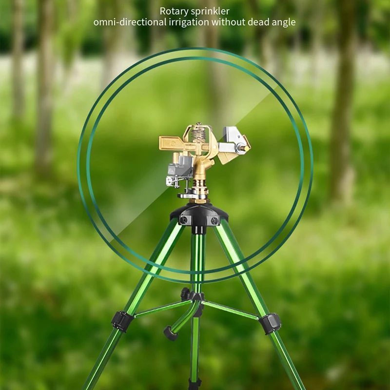 Outdoor Water Sprinkler For Yard Lawn Sprinkler With Brass Sprinkler Head Tripod Hose Sprinkler 360 Degree Rotating