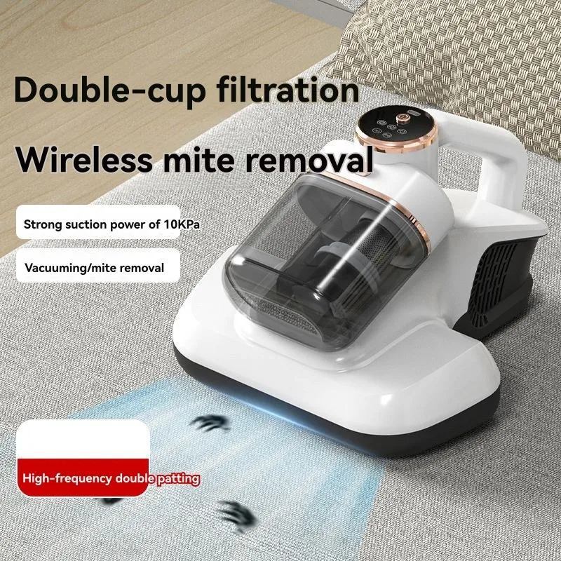 【today-only】large-suction-usb-rechargeable-wireless-handheld-uv-mite-remover-vacuum-all-in-one-double-cup-mite-removal-device