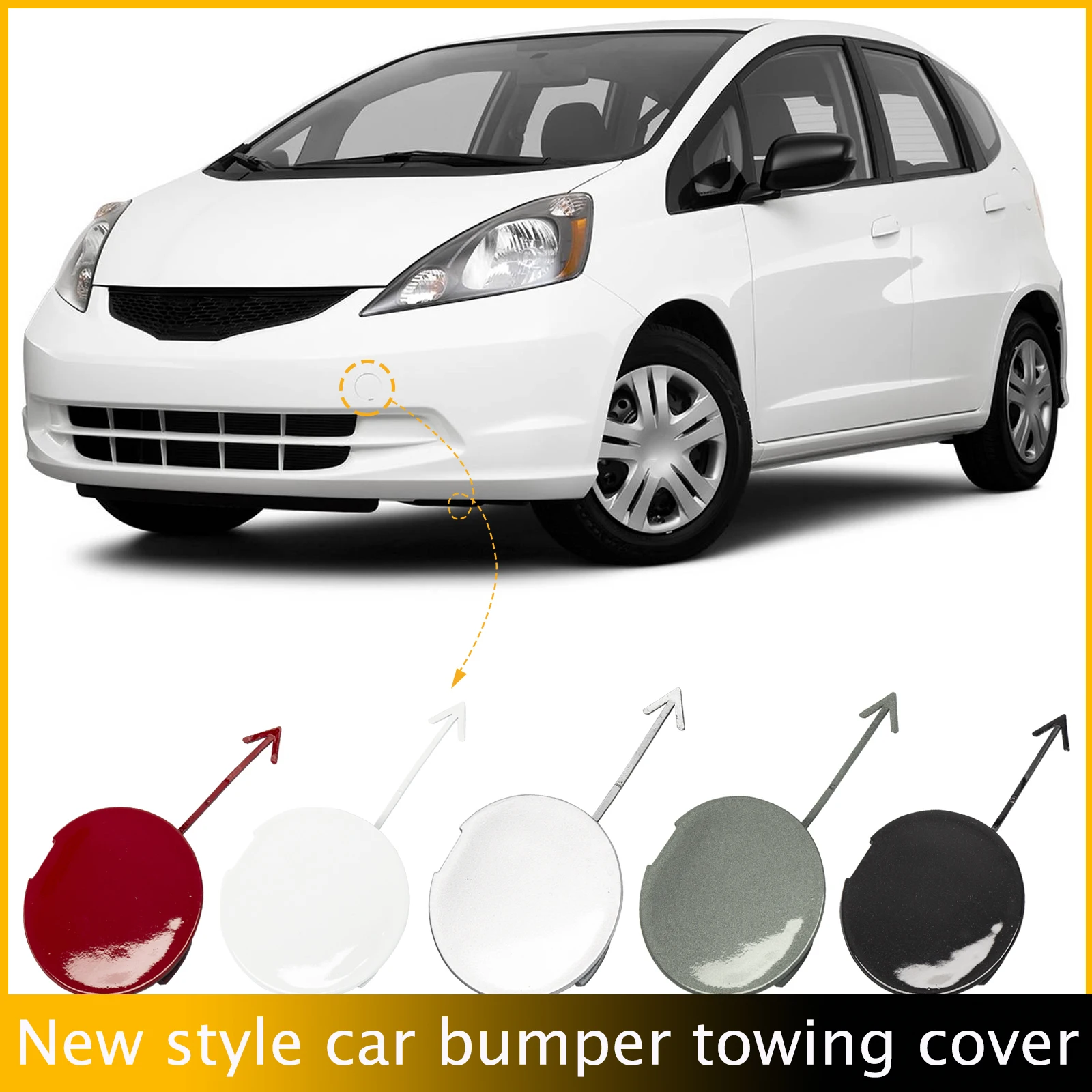 

Front Bumper Tow Hook Cap Towing Eye Cover For Honda Jazz Fit GE6 GE8 2009-2011 71104-TF0-000 71104TF0000 Car Accessories