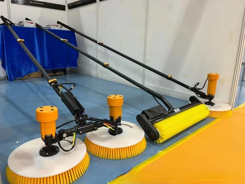 for Electric solar panel cleaning brush dual head solar panel machine lithium battery automatic brush