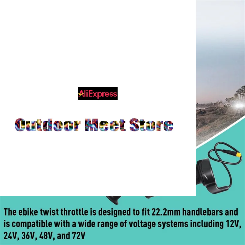 

12V to 72V Black Electric Bike Throttle Grip 3Pin Anti Slip 20X 1 Pair Electric Bike Handle Grip Waterproof For 22.2mm Handlebar