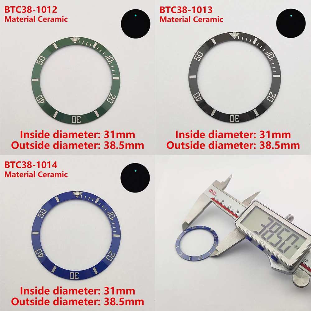 Original high quality Watch Bezel Inserts 38.5mm Ceramic Bezel Insert GMT Diving Watch Fits For Rolex Oyster Perpetual