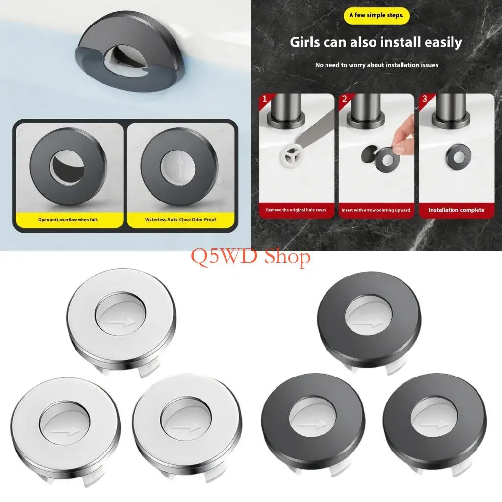 

Q5WD 3 Drain Cover Thickened Metal Automatic Bathroom Use