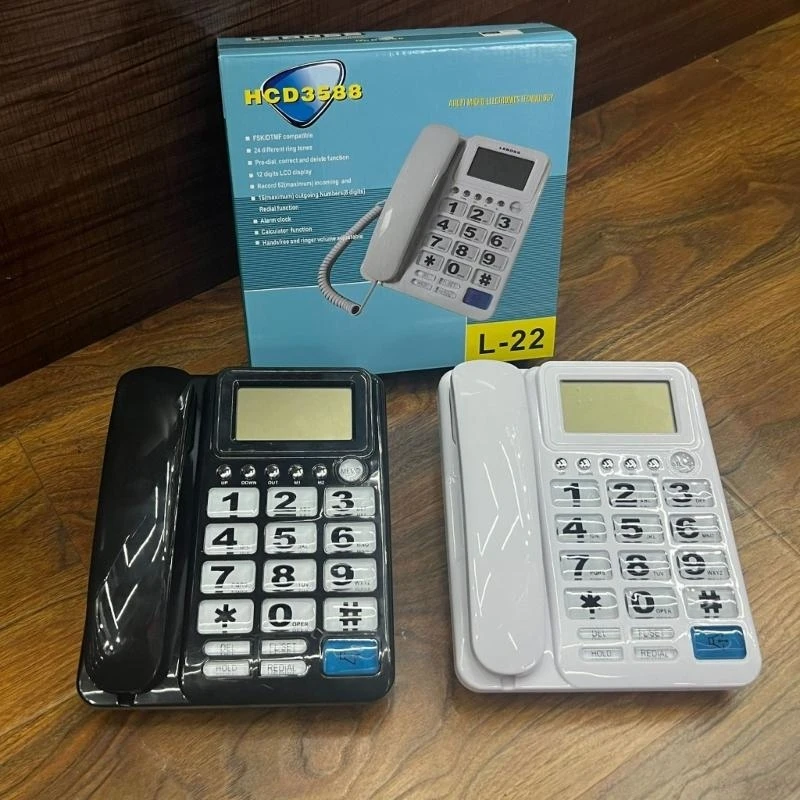 K0EA Corded Telephone Desk Landline Phone Desktop House Phone Seniors Caller Integrated Telephone for Home Office